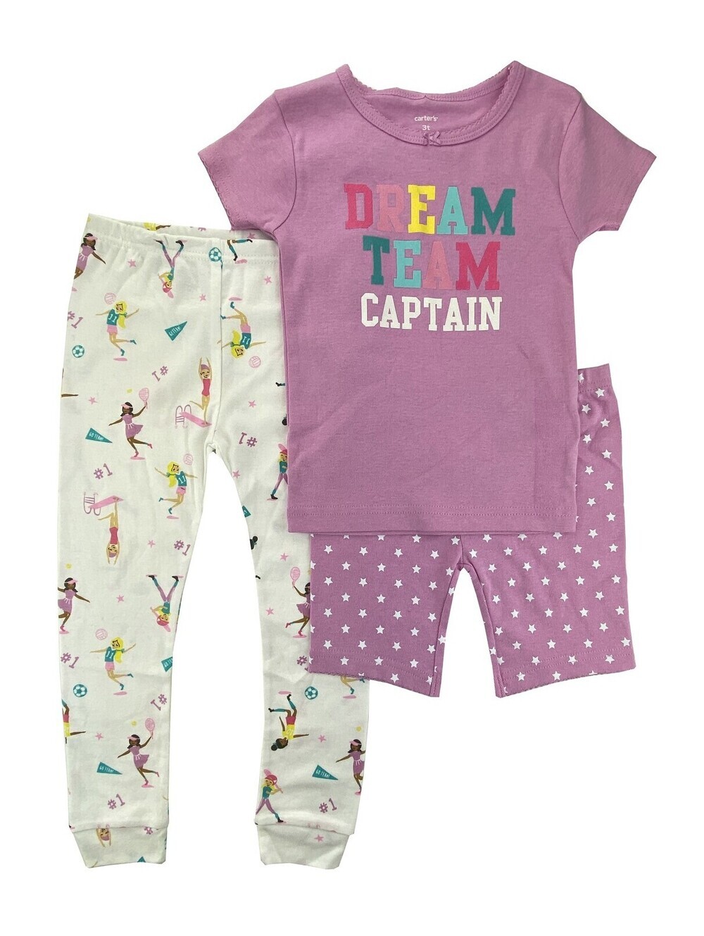 Carter's Girls Or Boys 3 Piece Cotton Pajama Set Size 3T
